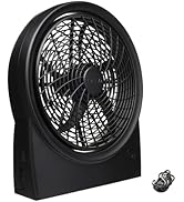 Treva 10 Inch Portable Rechargeable Fan &amp; Battery Powered, 3 Speed Adjustable Personal Fan, Indoo...