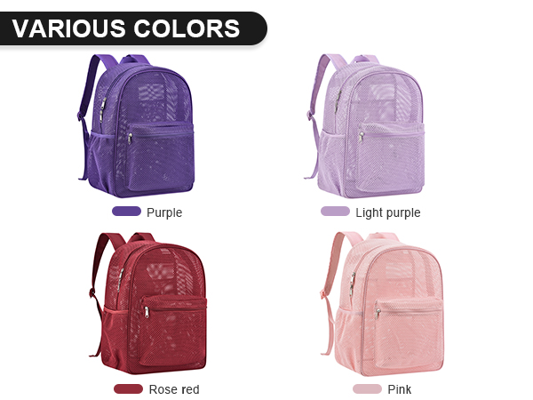 See Through Net Bookbag Semi-Transparent Net Back Pack for Beach, Swimming, Sports, Work, Travel