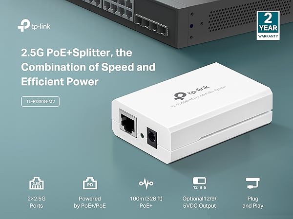 2.5G PoE + Splitter