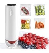 Handheld Vacuum Sealer | Portable Vacuum Sealer Machine | 60-Minute Battery Life | Dual Nozzle fo...