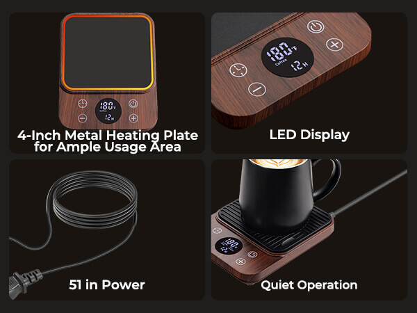 LED display, long cord, quiet, and spacious design