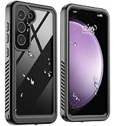 zapica Designed for Waterproof Samsung Galaxy S23 Case, Black/Clear | IP68 Waterproof, Built-in C...