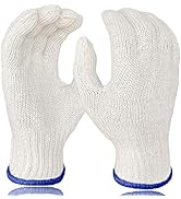 GSAFEME 12 Pairs Work Gloves Men Cotton Polyester Knit BBQ Glove Liners Hand Savers for Cooking, ...
