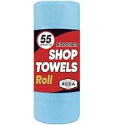 AIDEA Shop Towels 55 Sheets, Microfiber Cleaning Cloth Blue Shop Rags Washable, Microfiber Towels...