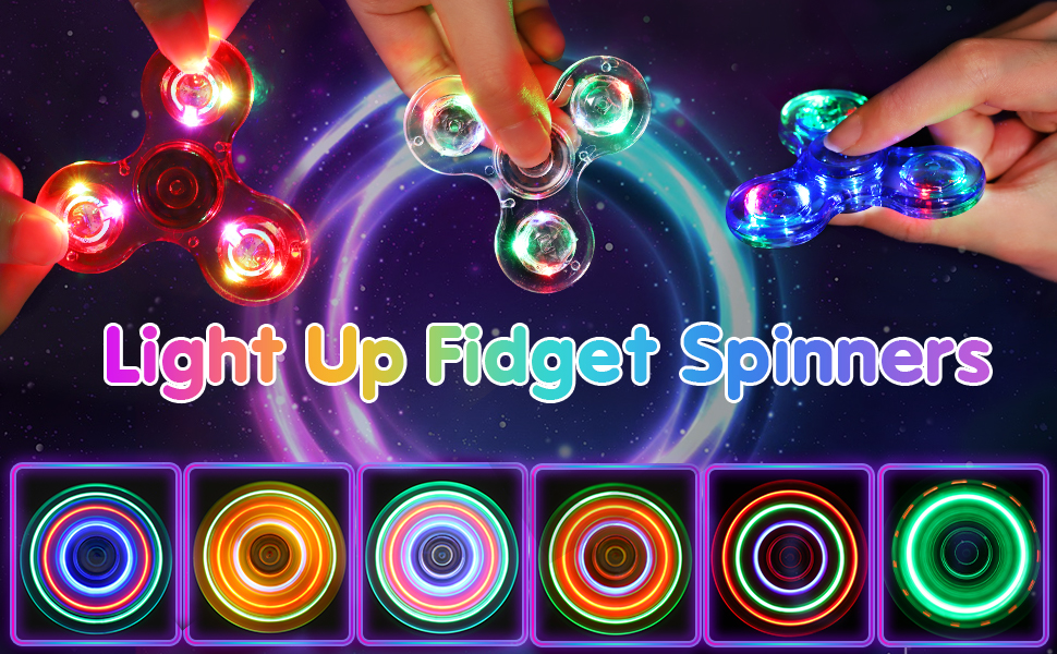 light up fidget spinner fidget toys for kids 8-12 fidgets sensory toys for kids 5-7 with autism adhd