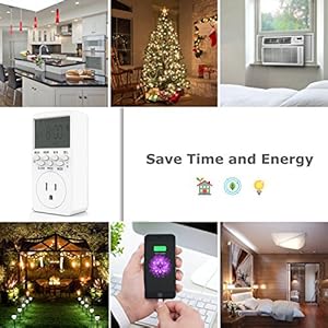 Outlet Timer, Digital Countdown Plug-in Timer Outlet, 7 Day Weekly Programmable