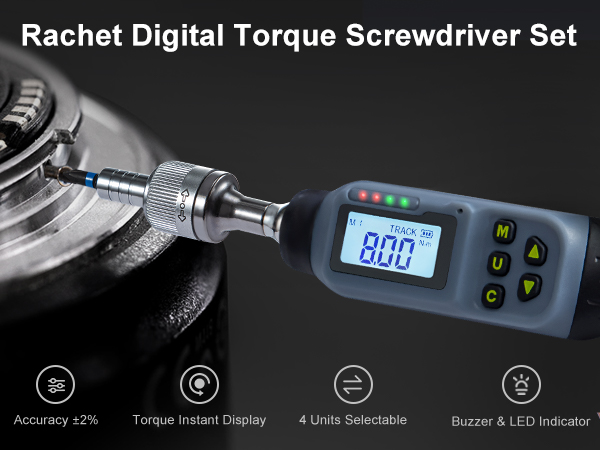 1/4 inch rachet digital torque screwdriver set