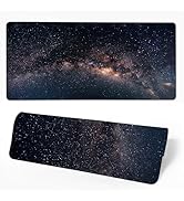 Desk Pad Galaxy Desk Mat for Keyboard and Mouse, Large XXL Gaming Mouse Pad with Stitched Edges f...