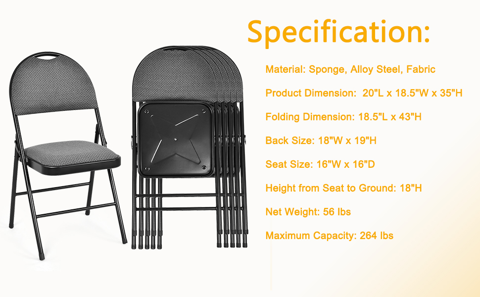 6 pack folding chairs