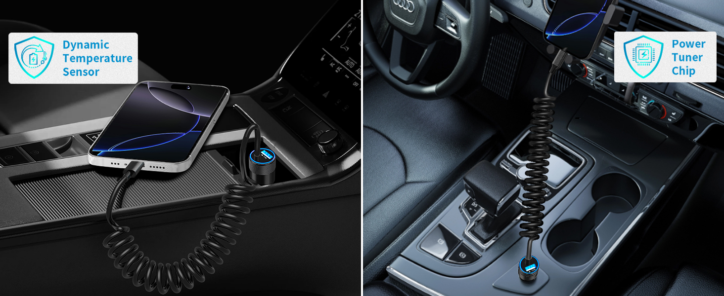 MFi Certified 4.8A USB Fast Car Charging Cigarette Lighter Adapter iPhone Car Charger Fast Charging