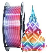 orange red silk multi rainbow colored pla filament 1.75mm 3d silk shiny pla