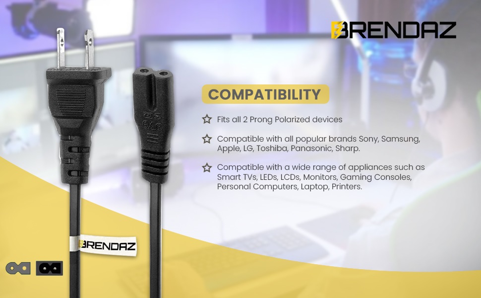 polarized power cord 3 compatibility