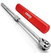 DISEN 3/4'' Extendable Drive Ratchet,24-Tooth Gear with 15° Sweep,Quick-Release Reversible Ratche...