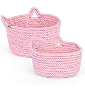 LUSCREAL Woven Baskets for Storage, Decorative Storage Baskets Cute Storage Organizer Cat Cotton ...