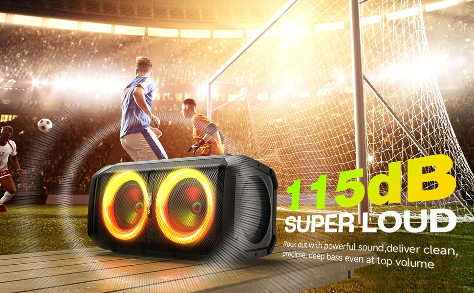 Large Bluetooth Speaker Big Portable Speaker Wireless Waterproof Party Speaker bass loudest outdoor 