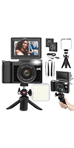 Digital Camera 4K for Photography 48MP Vlogging Camera for YouTube Vloggers Gifts for Beginners Teen...