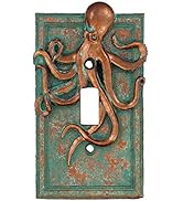 Top Brass Large Octopus/Kraken Electrical Cover Wall Plate Bronze/Verdigris Finish - Single Switc...