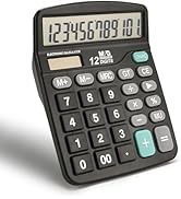 M&amp;G Desk Calculator 12 Digit Office Calculators with Large LCD Display, Dual Solar Power and Batt...