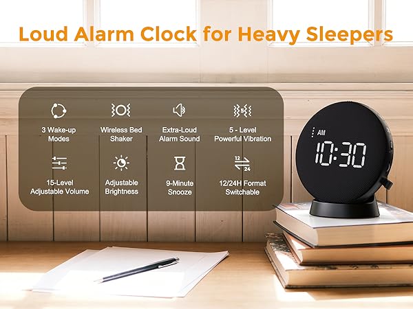 alarm clock vibrating alarm clock for heavy sleeper loud alarm clock battery alarm clock vibrating 