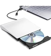 Haiway External DVD Drive, USB 3.0 Type-C CD Burner Portable CD DVD +/-RW Optical Drive Slim CD D...