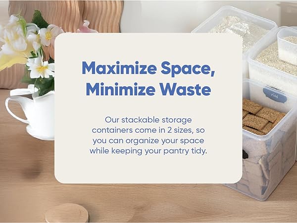 Storage Containers with Lids, Kitchen Canister Set, Flour and Sugar Containers, Kitchen Storage Bin