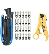 FLK Tech Compression Tool Coax Cable Crimping Kit with 20 F Compression Connectors