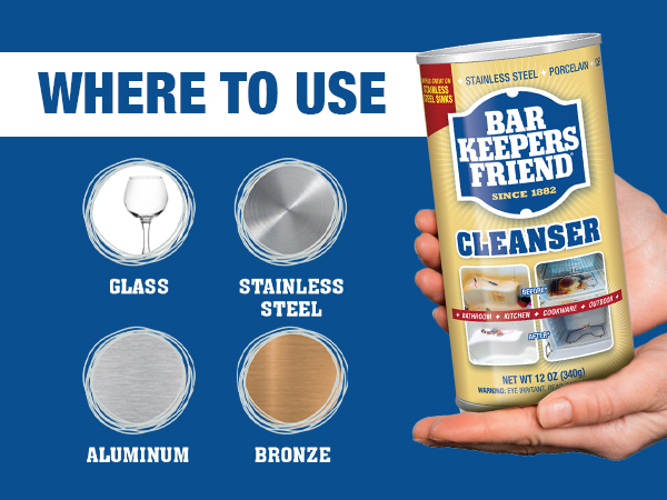 Use on glass stainless steel aluminum bronze