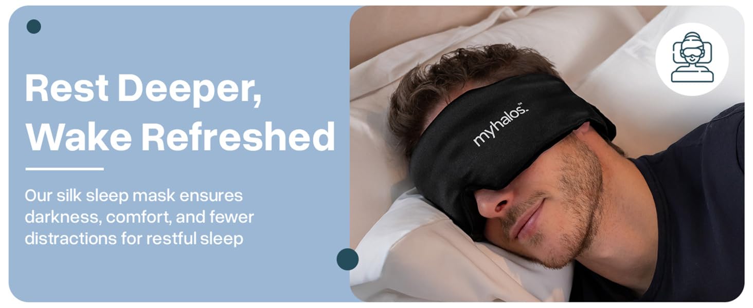 Blackout Sleep Mask for Men Women Silk Sleeping Mask