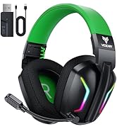 WESEARY Wireless Gaming Headsets for PC, PS5, PS4, Switch, Mac, 2.4GHz Wireless Gaming Headphone ...