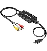 RCA to HDMI Converter, AV to HDMI Converter Adapter 2 in 1 Out(1 RCA and 1 hdmi in) HDMI Out with...