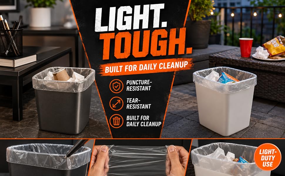 clear trash bags