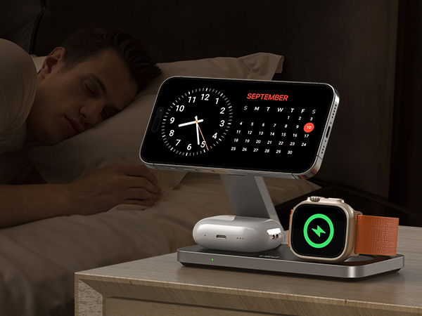 foldable 3 in 1 magnetic wireless charging station