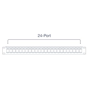 24-Port Blank Keystone Shielded 1U Patch Panel