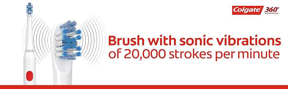 brush with sonic vibrations of 20000 strokes per minute