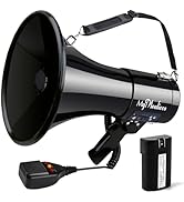 MyMealivos 50W Bluetooth Megaphone with Rechargeable Battery-Professional Bullhorn with Siren&amp;240...