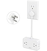 HOPOW Outlet Extender with 6 Inch Cord, Short Extension Cord with 4 Outlets &amp; 4 USB Ports(2 USB C...