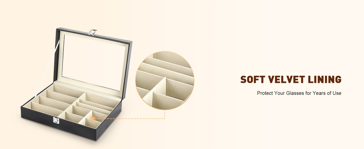 Sunglass Glasses Storage Holder Box with 8 Slots