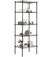 FDW 17L x 12W x 48H Wire Shelving 5 Tier Adjustable Metal Shelves NSF Pantry Shelves Storage Rack...