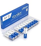 Voniko AA Batteries, 12 Pack 1.5V Lithium AA Batteries—High Performance Double A Long Lasting Bat...