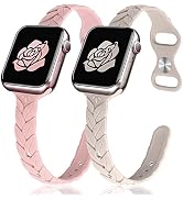 JR.DM 2 Pack Engraved Silicone-Bands Compatible with Apple Watch Band 38mm 40mm 41mm 42mm 44mm 45...