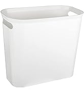 rejomiik Small Trash Can, 3.5 Gallon Garbage Can Slim Waste Basket Plastic Trash Bin Container wi...