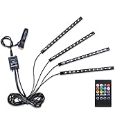LivTee Car Led Interior Lights,4pcs 48 LED Multicolor Music Car Interior Accessories Under Dash L...