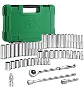 SK 1/4" Drive Socket Set with 216-P Quick-Release Ratchet, 50-Piece, SAE &amp; Metric, SuperKrome Fin...