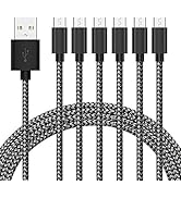 G GOPALA Micro USB Cable Android Charger [6-Pack 5ft] Nylon Braided Fast Sync&amp;Charging Cord for A...