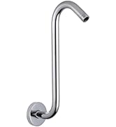Voolan 12 Inch Shower Head Extension Arm with Flange, S Shaped Shower head Riser Pipe, Stainless ...