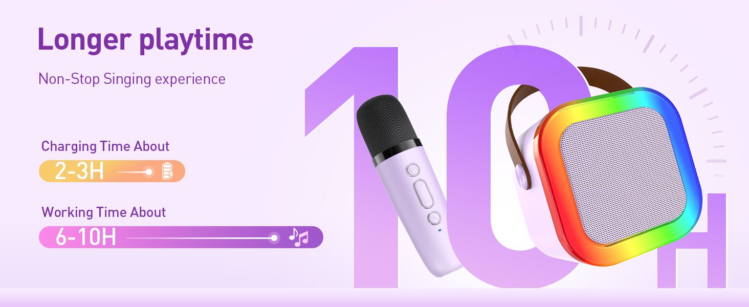 Longer playtime Non-Stop Singing joy