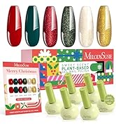 MelodySusie Highly Pigmented Gel Nail Polish Set, 0.56 fl.oz Tilt-and-Stand Bottle, HEMA Free Pla...
