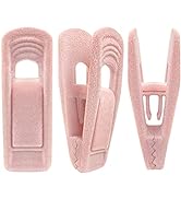 TOFIIGREM Light Pink Velvet Hangers Clips (50-Pack), Non-Slip Skirt Velvet Hanger Clips for Velve...