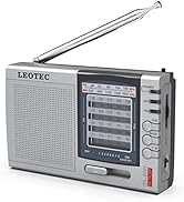 LEOTEC AM FM Transistor Radio Portable Small Shortwave Radio, 2 AA Battery Operated with Long Las...