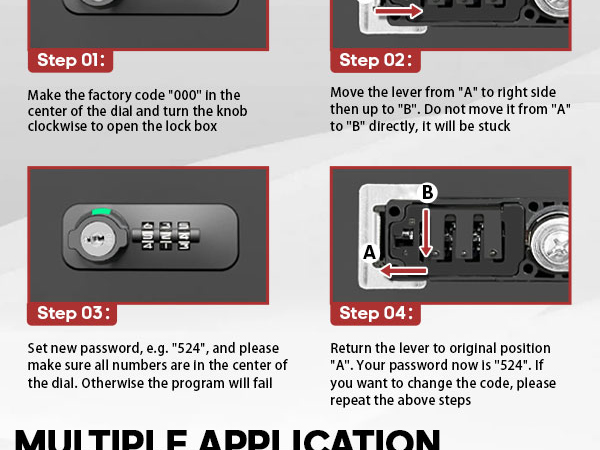 The fire safe document box is featuring both a 3-digit combination lock and a key lock.